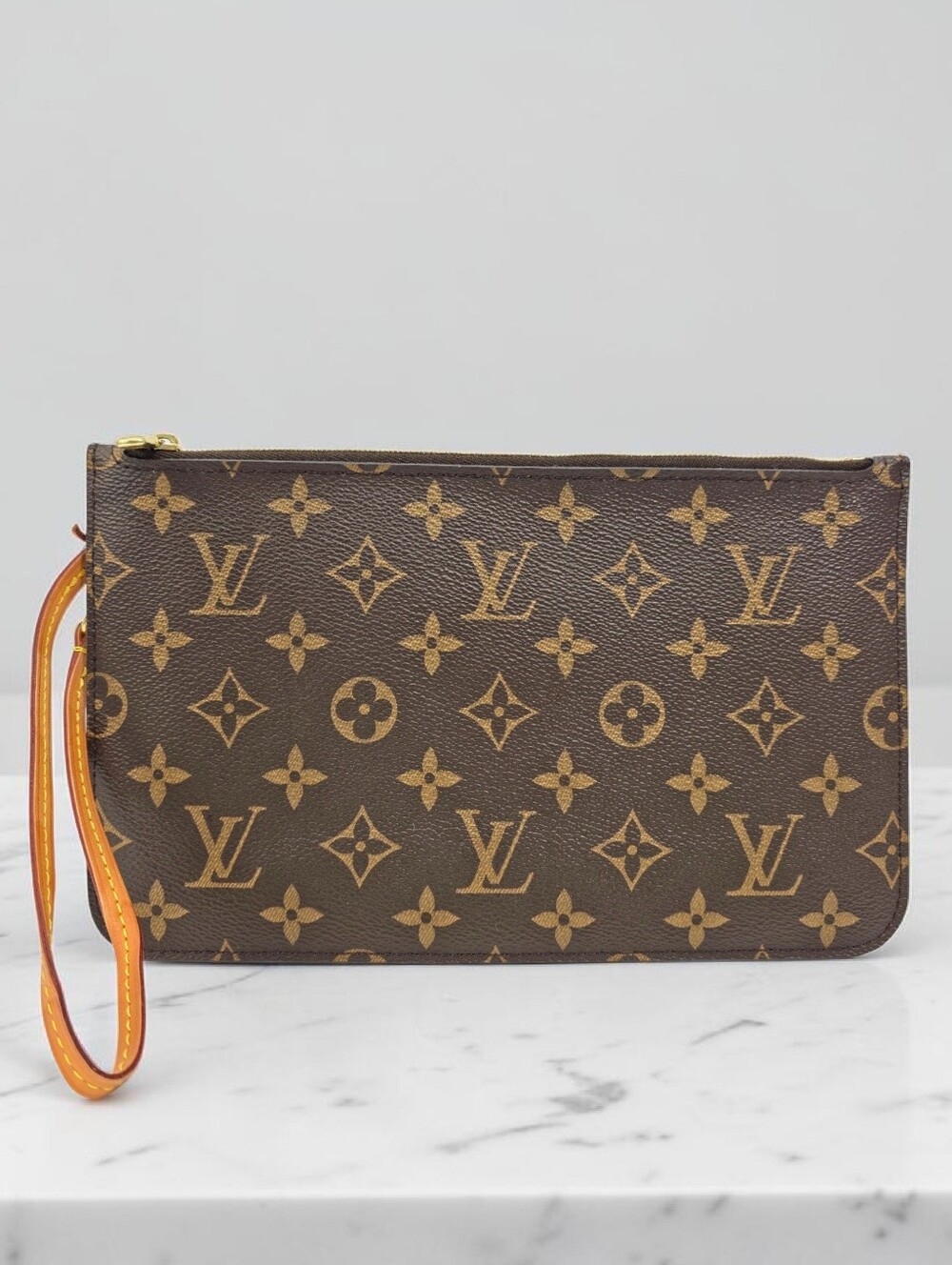 Louis Vuitton Neverfull Pochette Wristlet Monogram Canvas